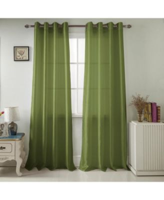 RT Designer Collection Nancy Grommet Luxurious Modern Design Curtain Panel 54" x 95" Sage