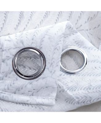 Faye Grommet Metallic Sheer Printed Doily Curtain Panel