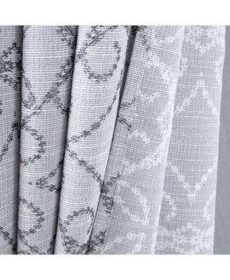 RT Designer Collection Woodbridge Jacquard Grommet Luxurious Modern Design Curtain Panel 54" x 84" Silver