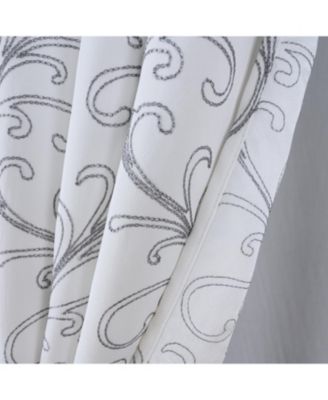 RT Designer Collection Kimber 2 Pack Embroidered Blackout Luxurious Decorative Grommet Curtain Panel 36" x 84" White