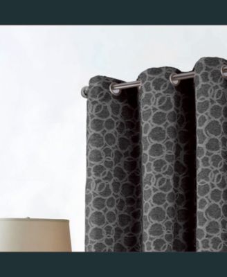 RT Designer Collection Jasper Lurex Jacquard 2 Pack Grommet Curtain Panel 36" x 84" Black