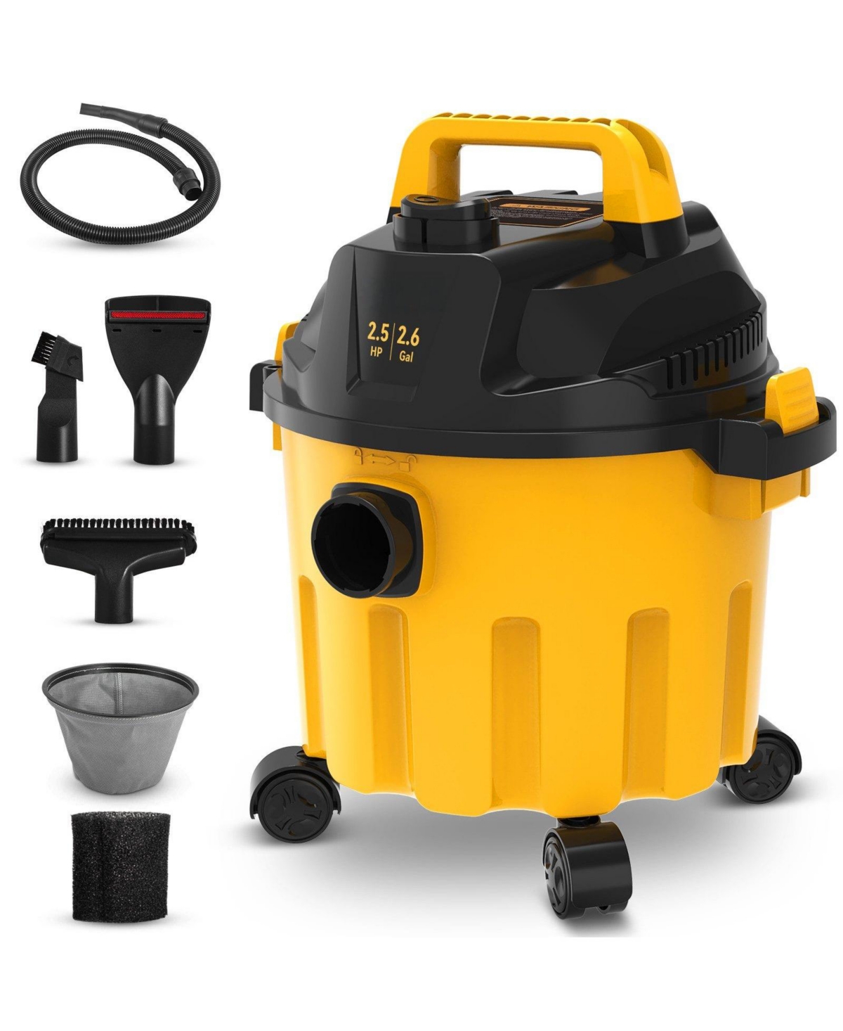 Ecooso Wet Dry Vac, 2.6 Gal 2.5 Peak Hp, 3-in-1 Portable Shop Vacuum with Blower & Attachment Storage, Ideal for Floor, Upholstery & Car Cleaning
