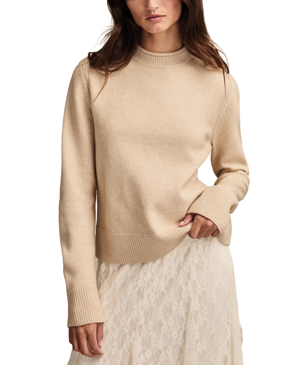 Lucky Brand Women's Cloud Soft Roll Neck Sweater In Brown