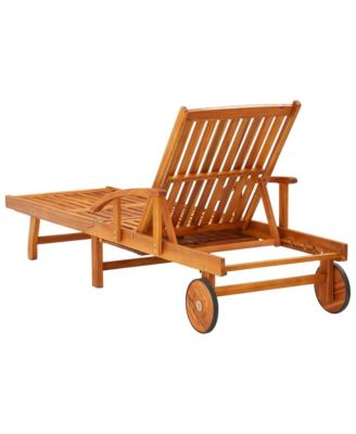 Sun Loungers 2 pcs with Cushions Solid Wood Acacia