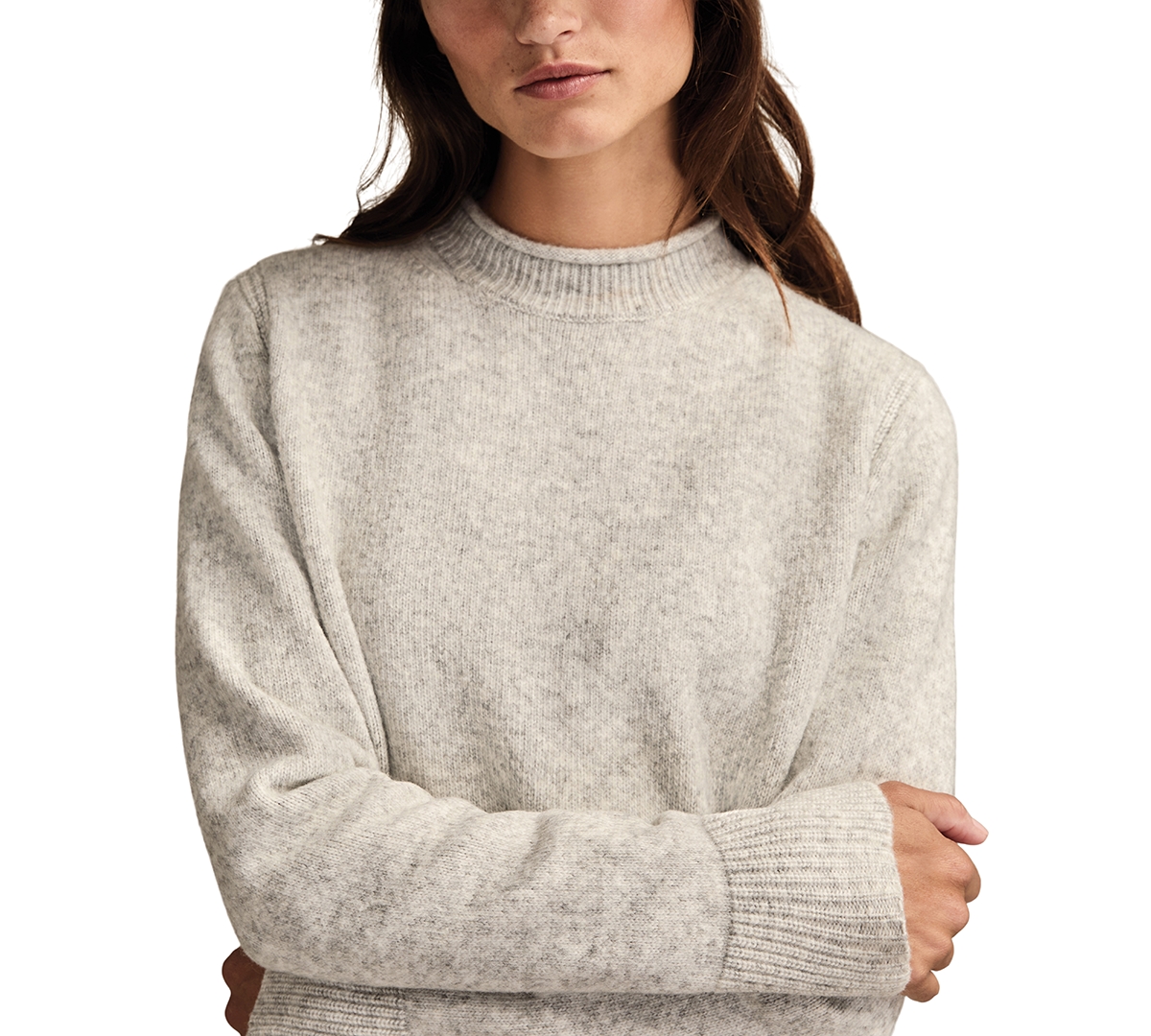 Lucky Brand Women's Cloud Soft Roll Neck Sweater In Gray