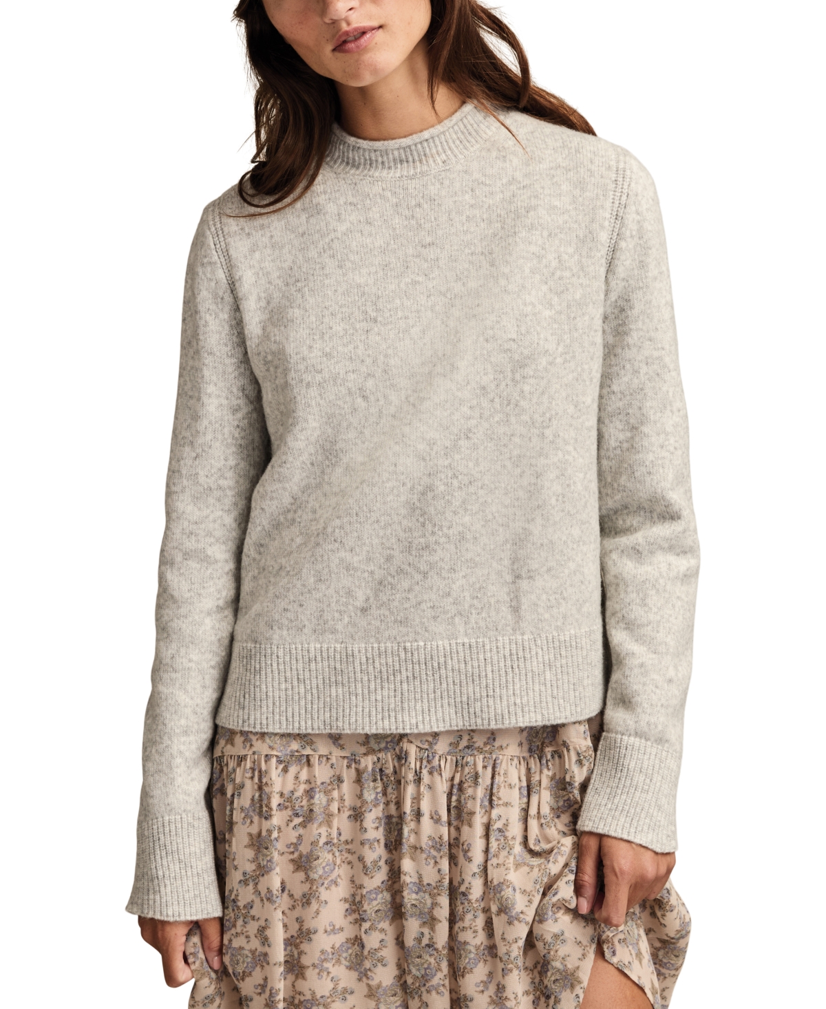 Lucky Brand Women's Cloud Soft Roll Neck Sweater In Gray