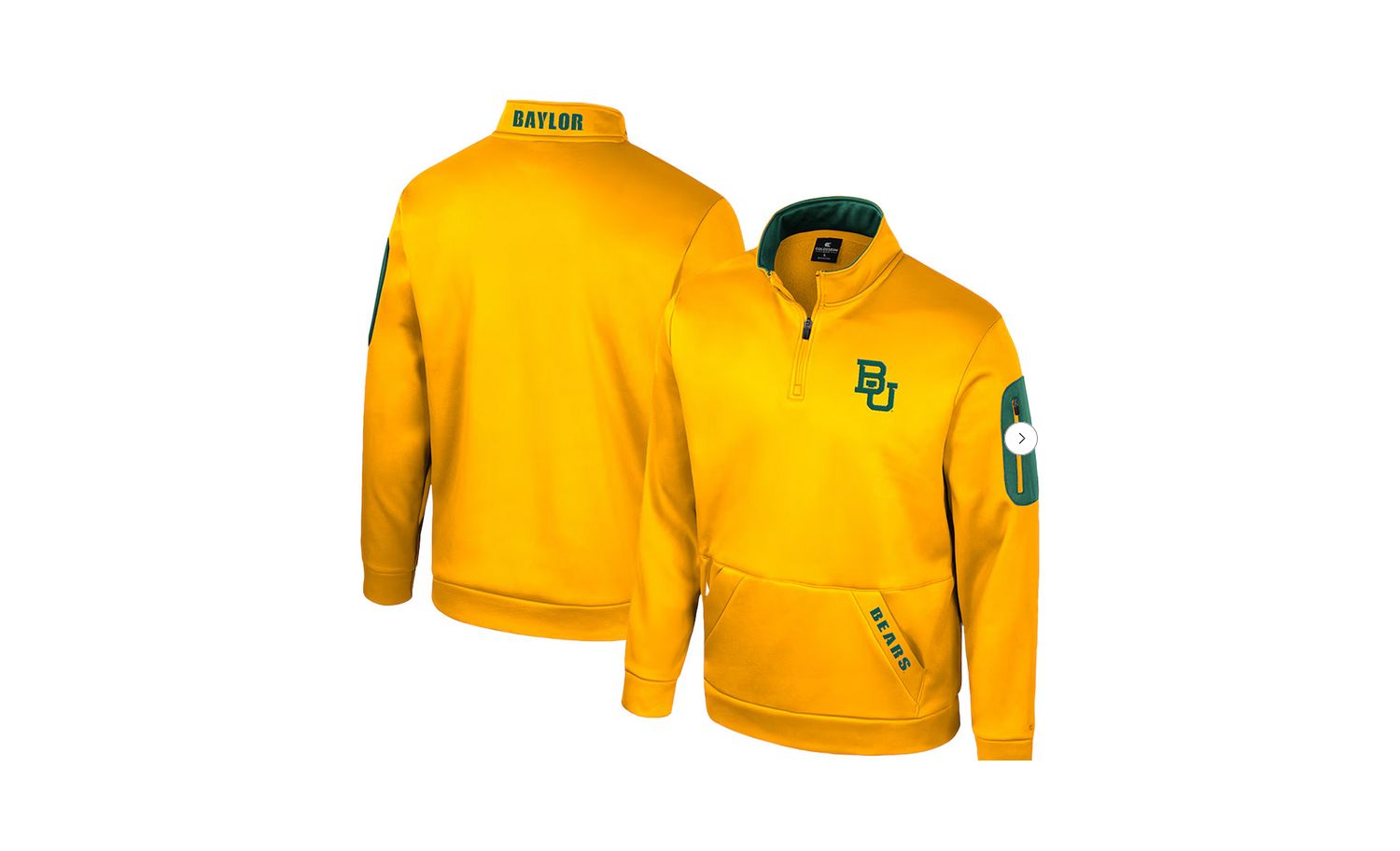 Men's Gold Baylor Bears Mainframe Fleece Quarter-Zip Jacket