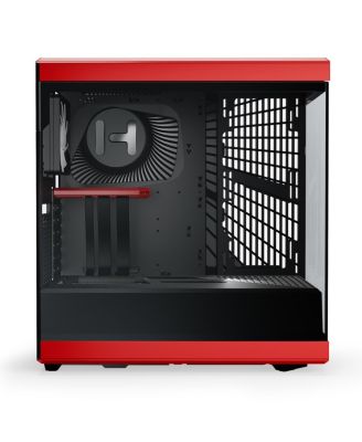 Y40 S-Tier Aesthetic Panoramic Tempered Glass ATX Mid-Tower Gaming Computer Case, Red