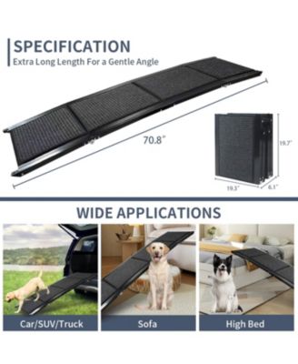 63" Folding Dog Ramp for Car - Non-Slip Wide 250LBS