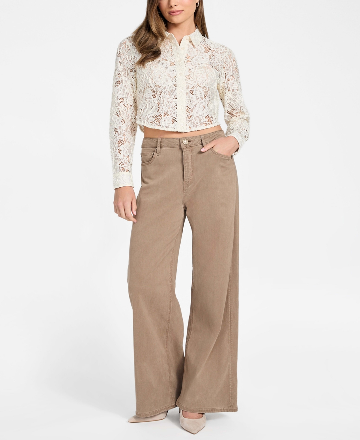 Guess Women's Long-Sleeve Imani Lace Top