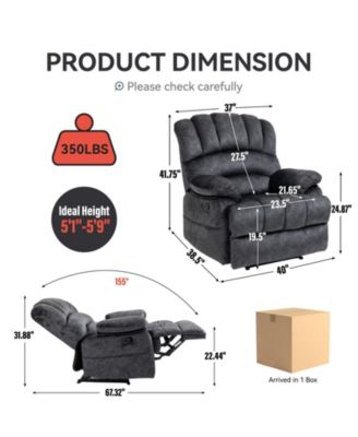 Large Size Recliner Chair In Fabric For Living  Room
