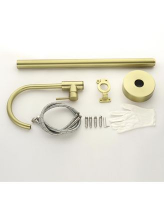 Freestanding Floor Mount Bath Tub Filler Faucet with Single Handle and Water Supply Lines