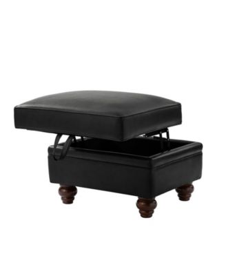 Sabina Transitional 27" Wide Ottoman with Solid Wood Legs