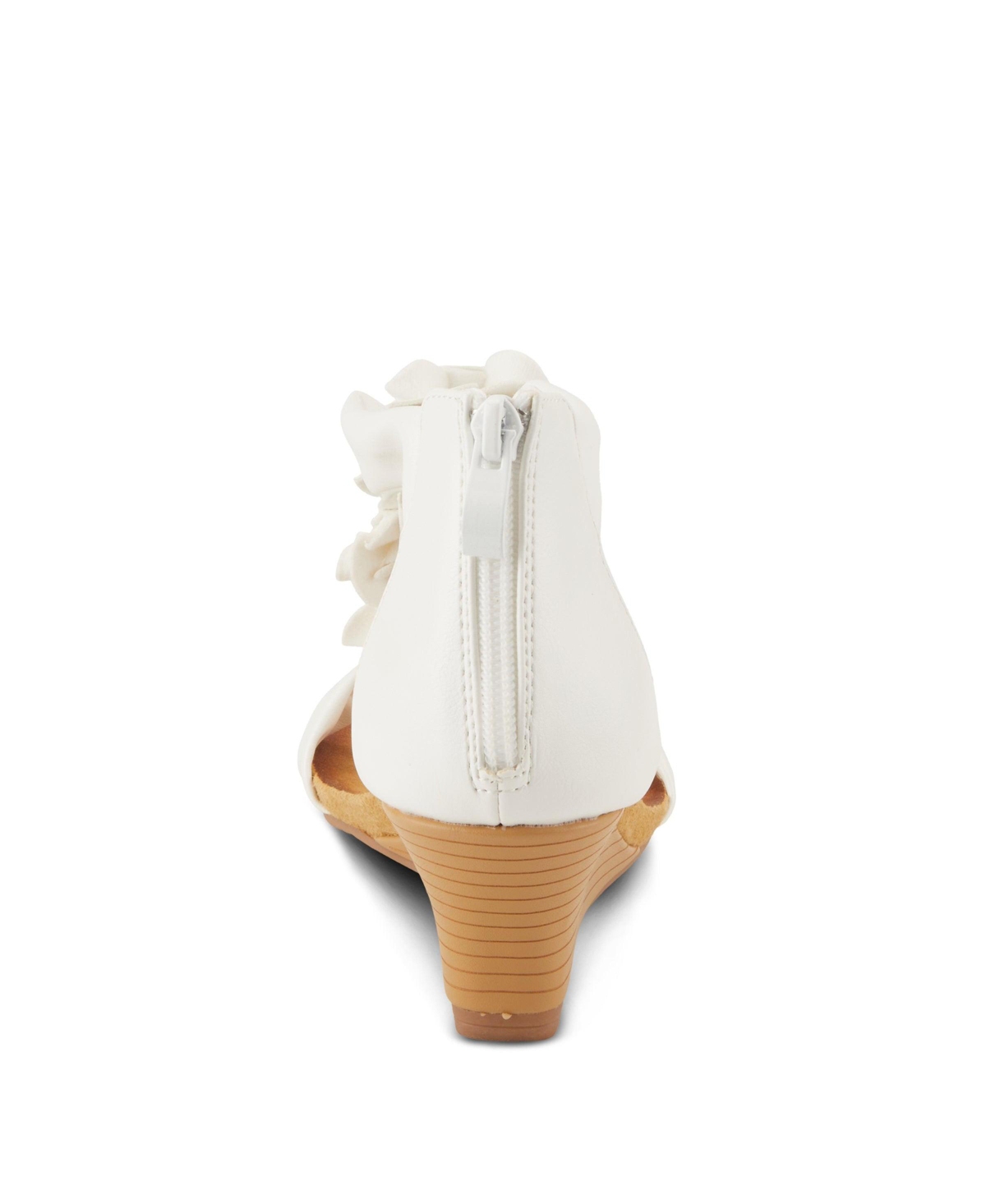 Patrizia Women s Harlequin Floral T-Strap Wedge Sandals with Back Zipper