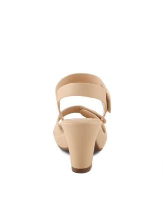 Women's DADE Metallic Button Platform Sandals with Adjustable Straps