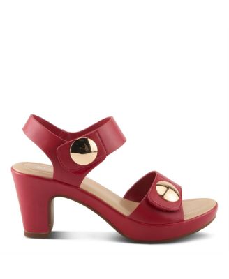 Women's DADE Metallic Button Platform Sandals with Adjustable Straps