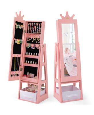 Free-Standing Full Length Kids Jewelry Armoire Cabinet