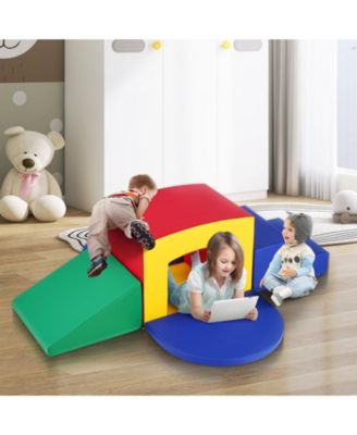 5-Piece Foam Toddler Climbing Playset with Ramp, Tunnel and Easy-Clean Design