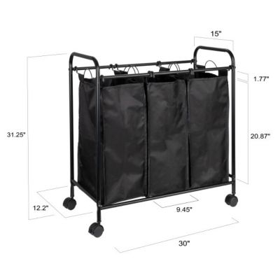 Rolling Triple Laundry Sorter