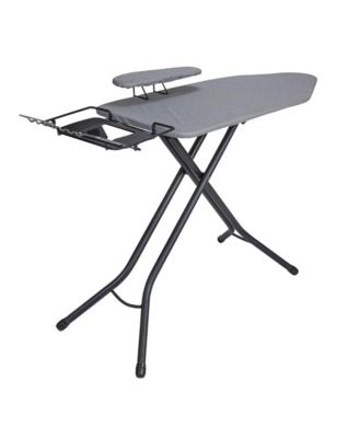 Wide Mega Ironing Board 4-Leg, Matte Black Frame, Grey Cover