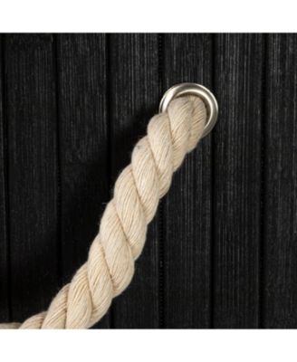 Bamboo Laundry Hamper with Rope Handles, 19-Gallons