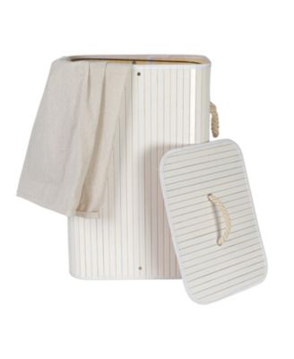 Bamboo Laundry Hamper with Rope Handles, 19-Gallons