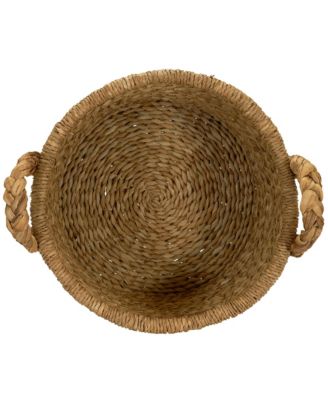 Large Wicker Storage Basket, Floor Basket with Braided Handles