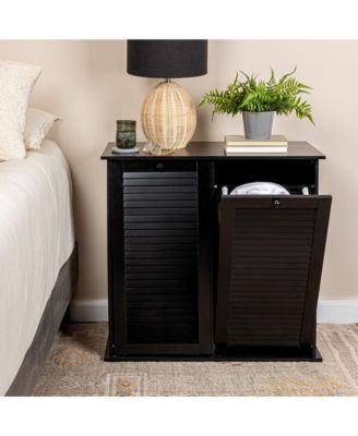 Tilt-out Cabinet Laundry Sorter with Shutter Front, Black