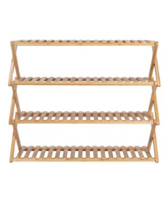 bamboo Folding Shoe Rack, Natural