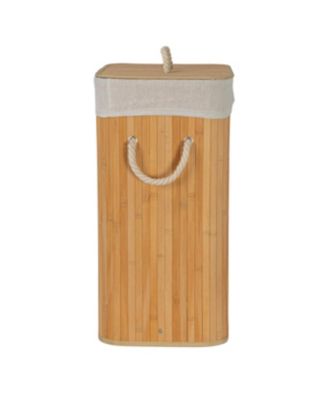 Bamboo Laundry Hamper with Rope Handles, 19-Gallons