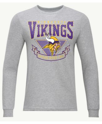 Men's Heather Gray Minnesota Vikings Seal Long Sleeve T-Shirt