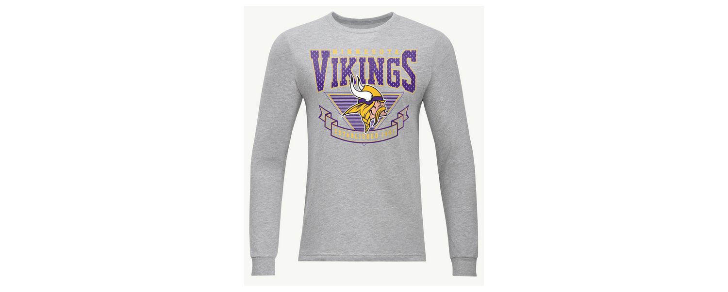 Men's Heather Gray Minnesota Vikings Seal Long Sleeve T-Shirt