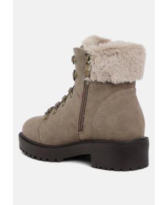 Womens Maranta Faux Fur Collar Ankle Boots