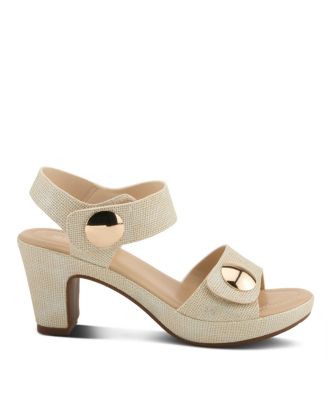 Women's DADE-WOVEN Textured Platform Sandals with Metallic Button Detail