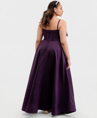 Created for Macy's, Trendy Plus Size Bow-Trim Corset Ball Gown