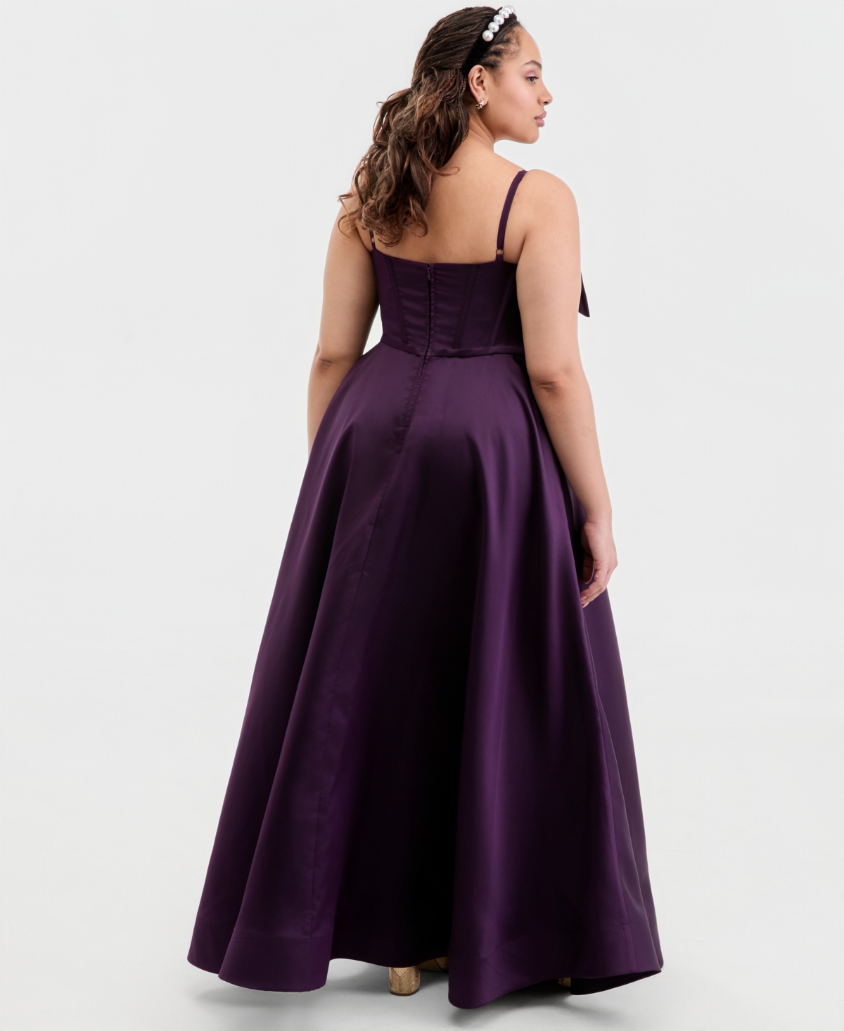 Created for Macy's, City Studios Trendy Plus Bow-Trim Corset Ball Gown