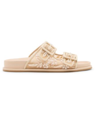 Women's Petunia Floral Mesh Footbed Round Toe Sandals