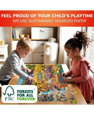 100 Piece Puzzles for Kids Ages 6-8 – Intricately Illustrated Safari Animals Puzzle for Kids Ages 8-10 – Educational Busyland Game Packed