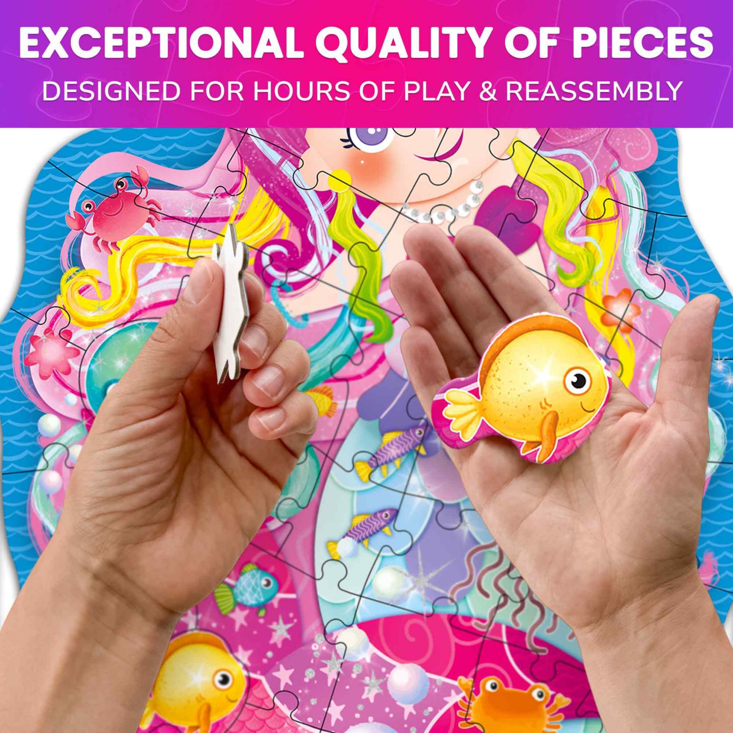 Детские игрушки Quokka Shimmer Puzzles 4-Pack, от 3 лет, цвет: Girl — фото 5