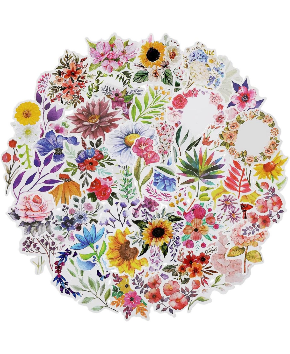 Mr. Pen Floral Stickers Laptop, 74 Pcs, Stickers for Water Bottles,