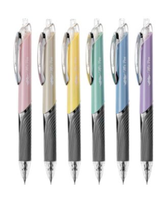 Retractable Gel Pens, 6 Pack, Black Ink Gel Pen