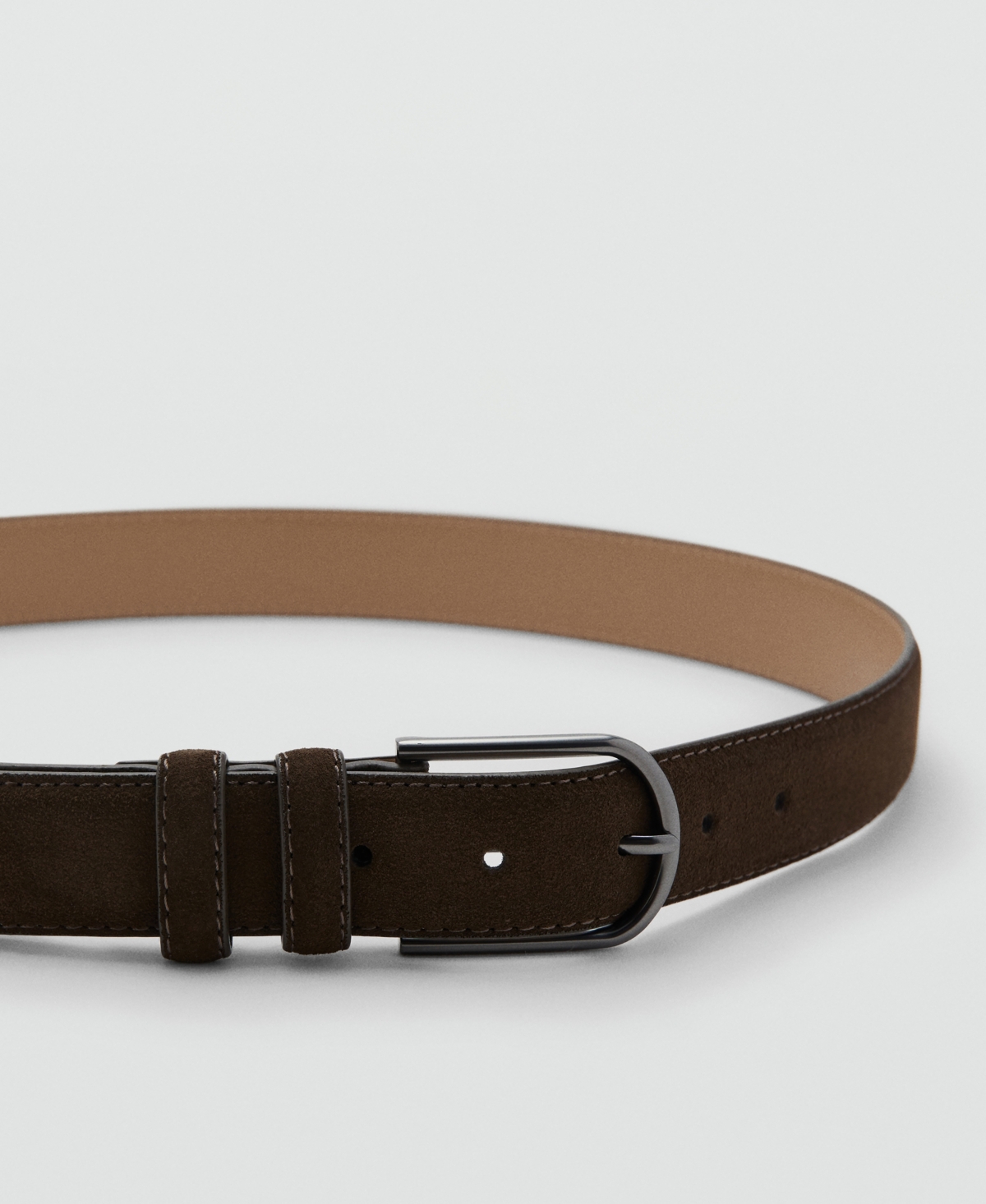 Mango Men's Suede Leather Belt