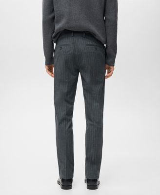 Men's Pinstripe Cotton Slim-Fit Pants