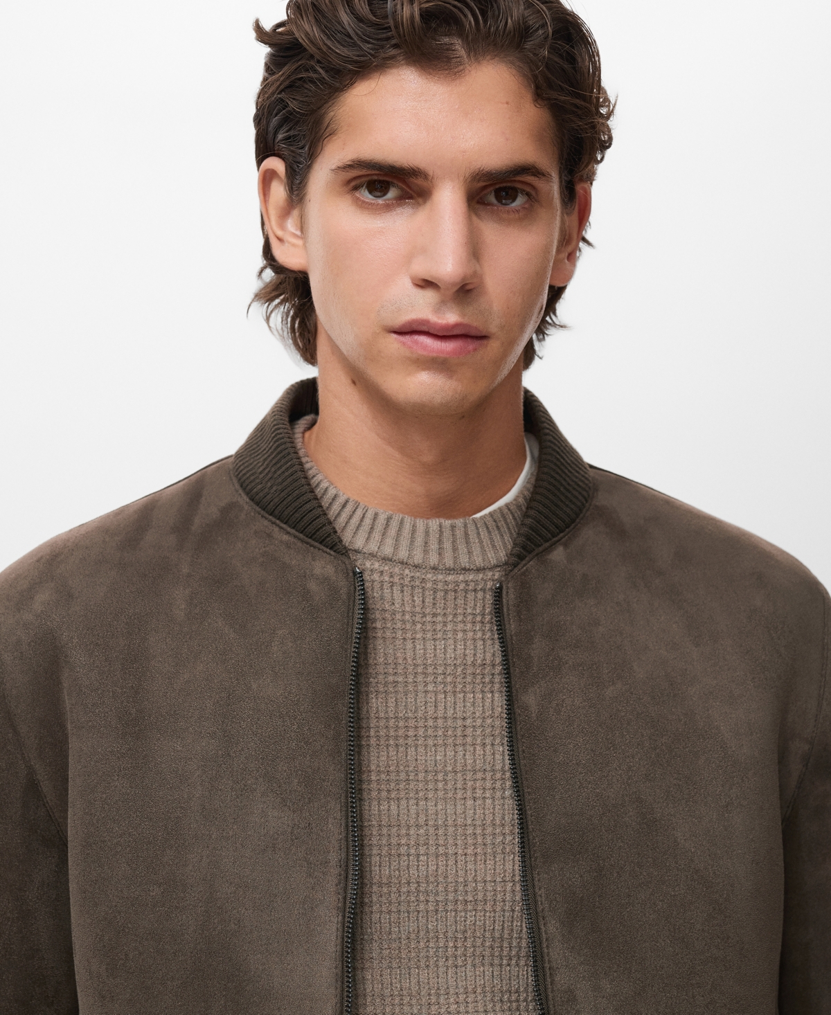 Mango Men's Suede-Effect Bomber Jacket