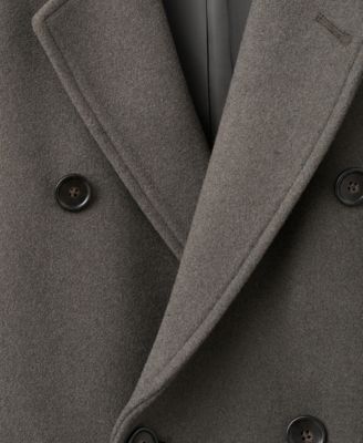 Men's Double-Breasted Wool-Blend Coat