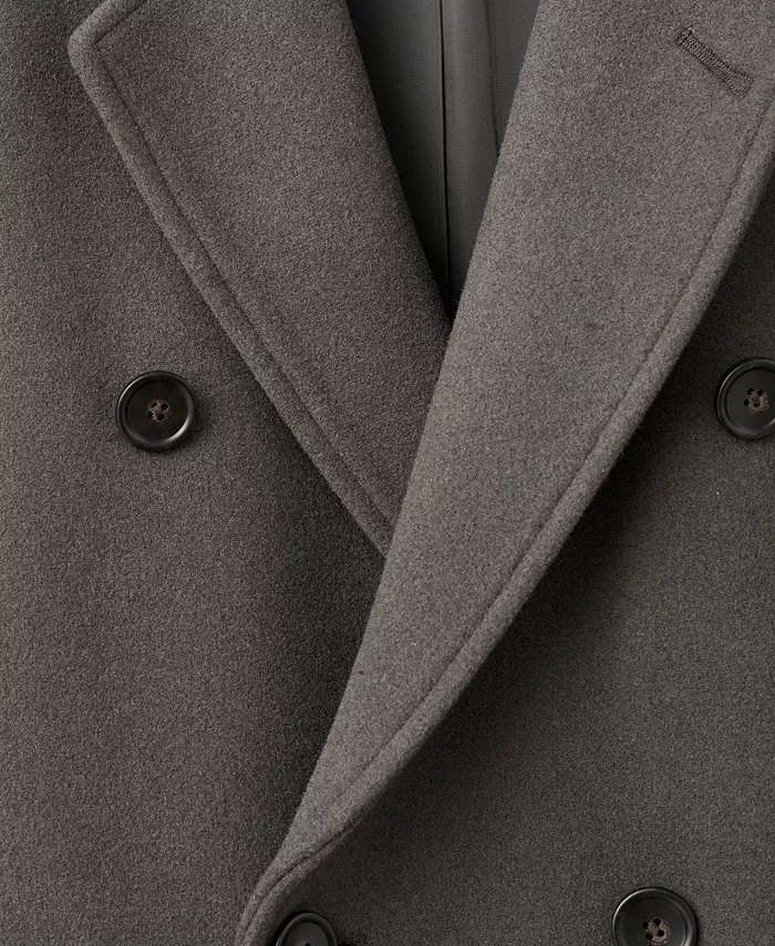 Men's Double-Breasted Wool-Blend Coat - thumbnail 7