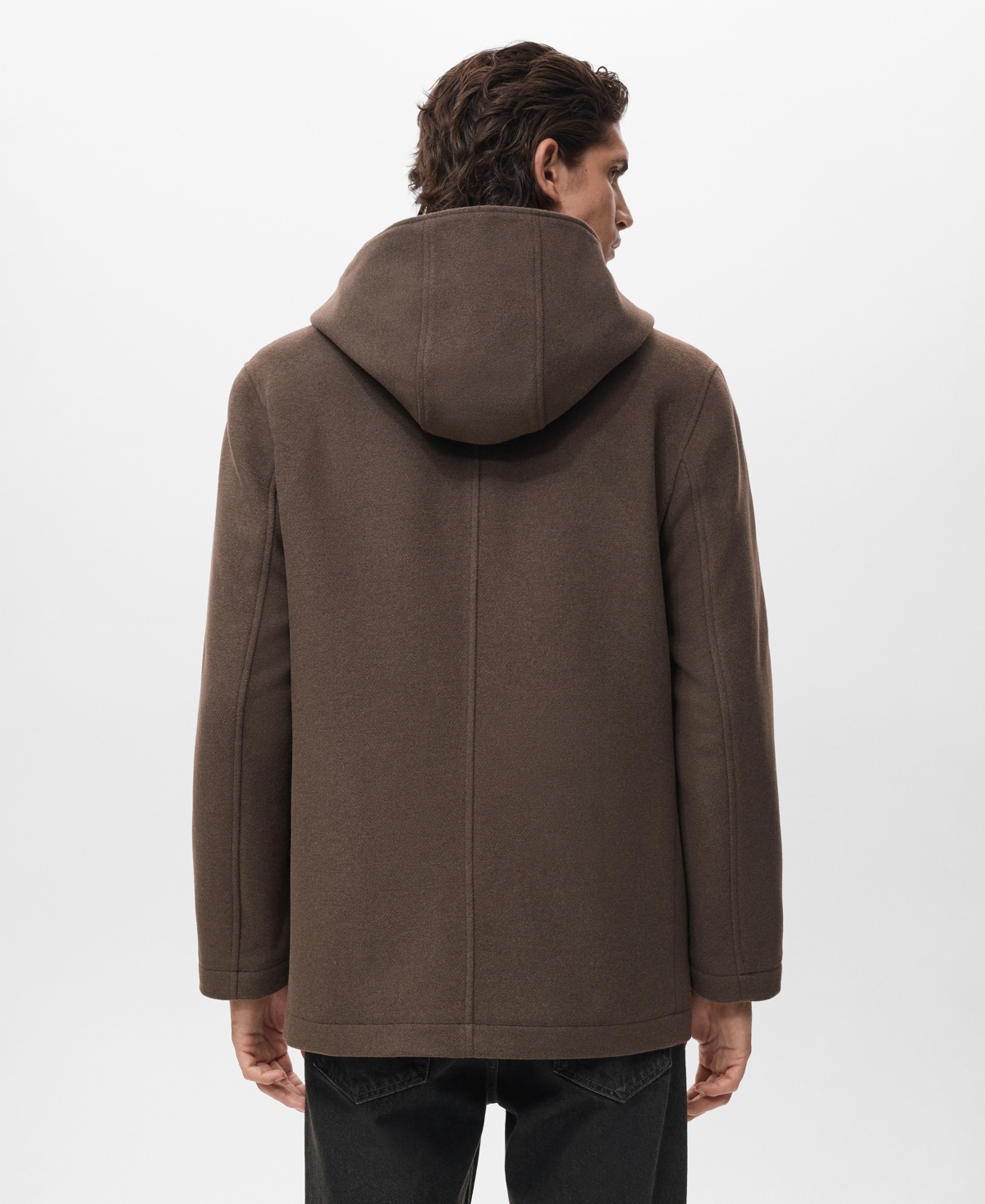 Mango Men's Hooded Wool Coat