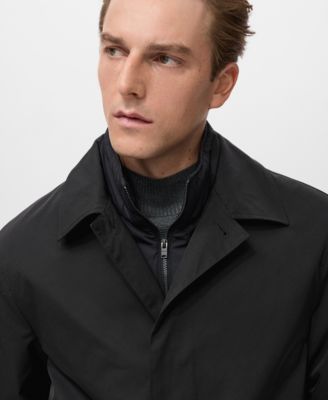 Men's Quilted Water-Repellent Trench Coat