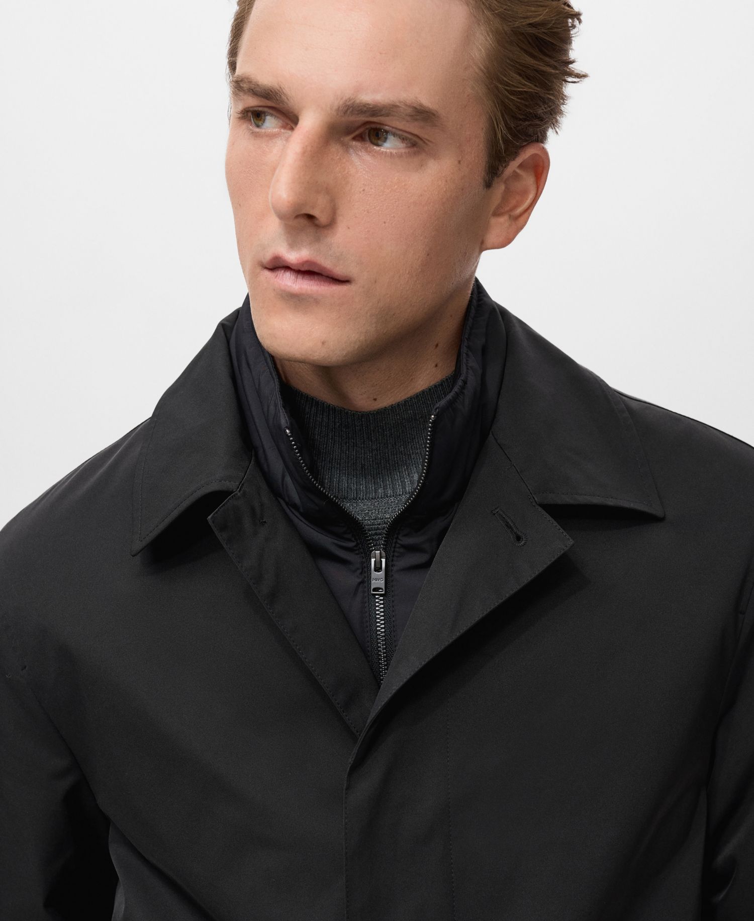 Men's Quilted Water-Repellent Trench Coat