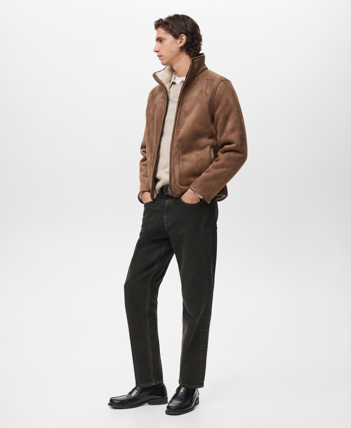 Mango Men's Reversible Sheepskin Effect Jacket